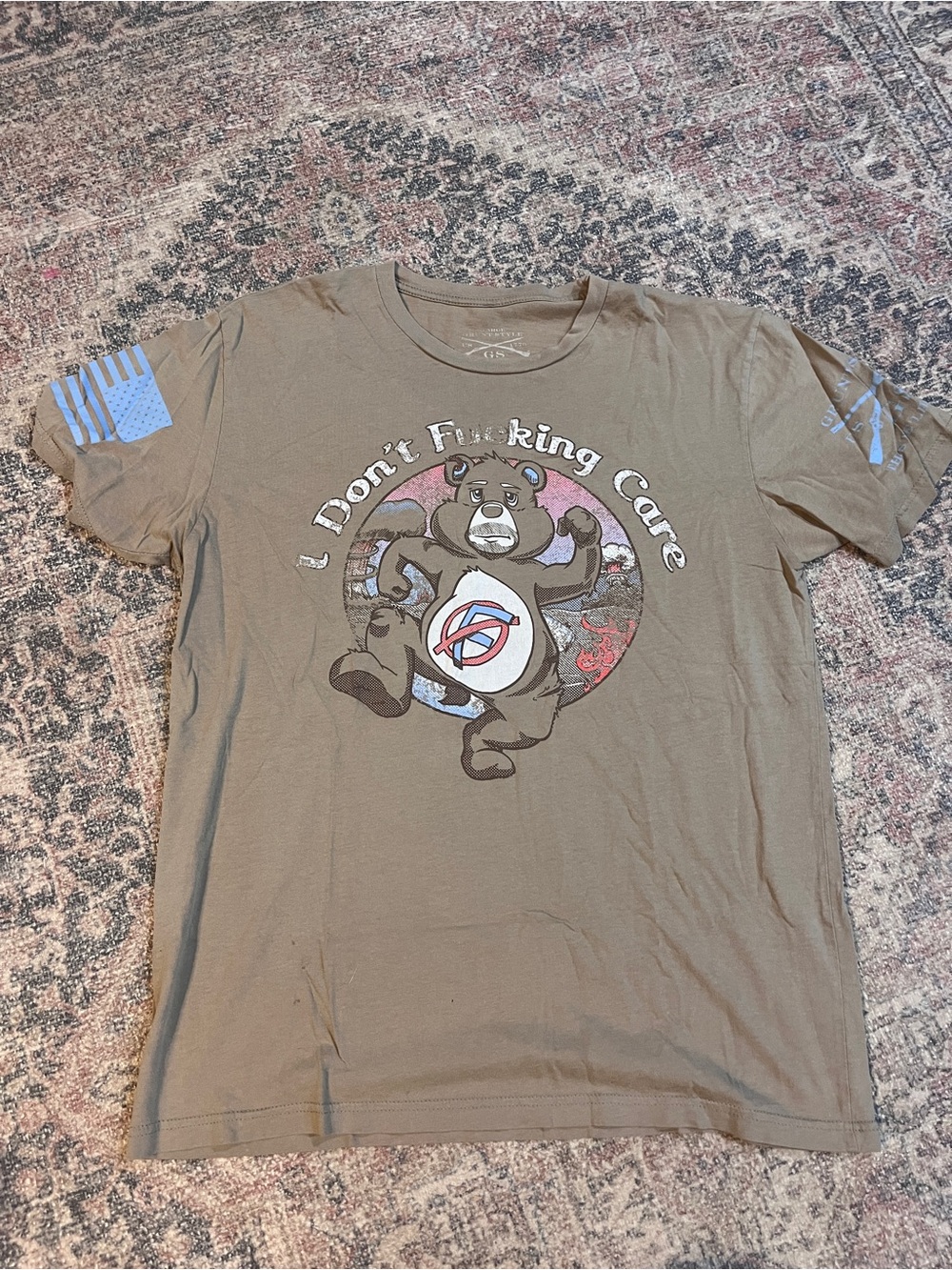 Graphic Care Bear 'I Don't Fucking Care' T-Shirt Grunt Style Large